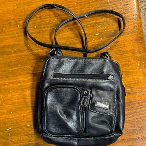 Classic Black Leather Messenger Bag